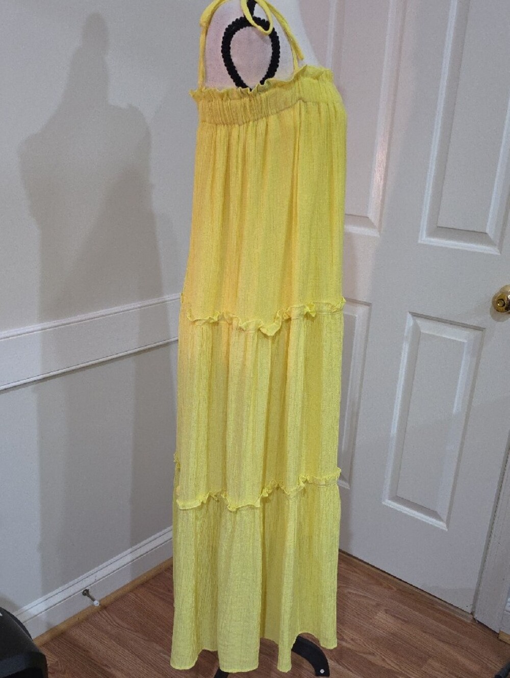 & Merci Yellow Tiered Maxi Dress - Size M - Picture 5 of 8